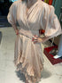 WAIST PLEATED MAXI DRESS (فستان) "ROSE"