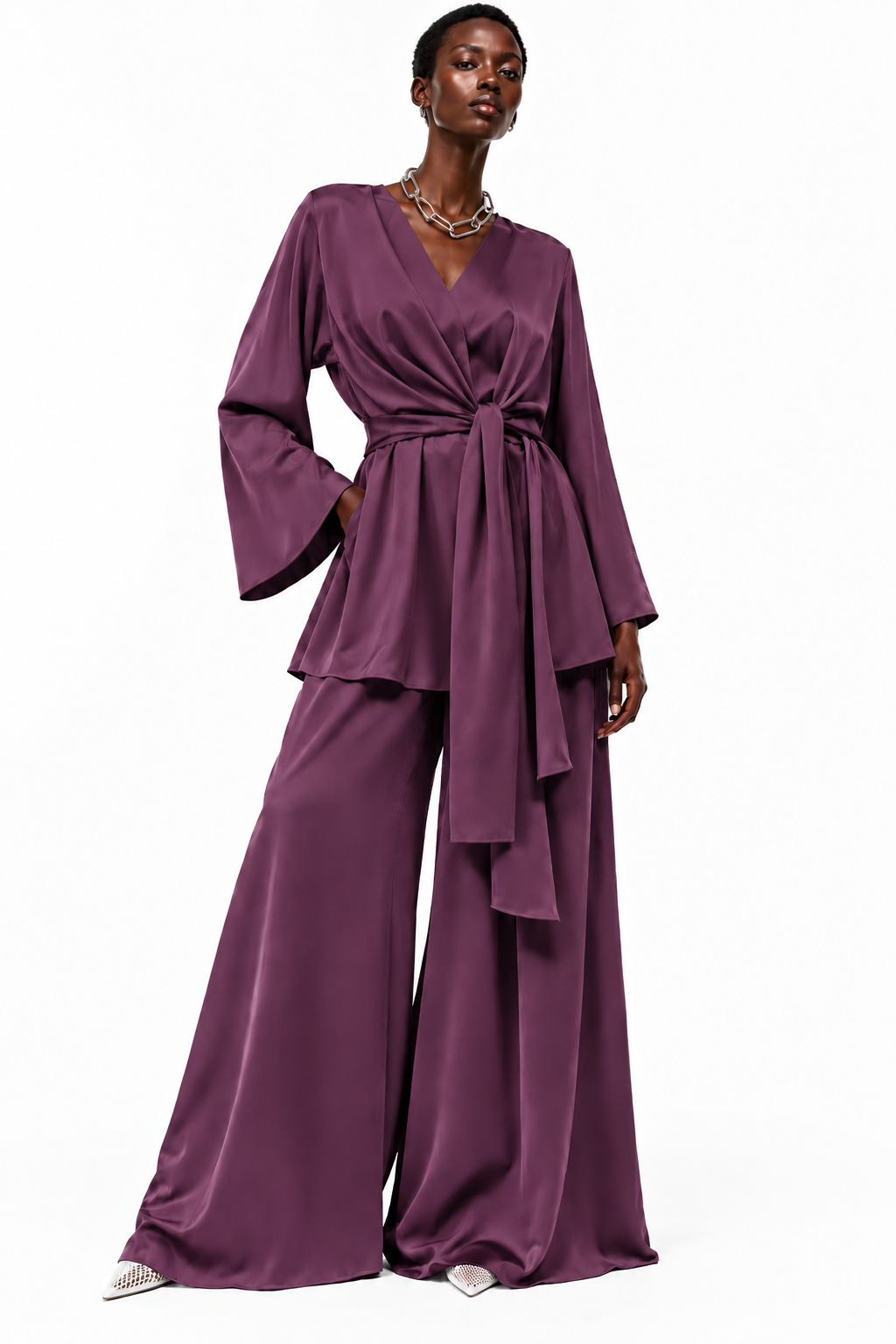 WRAP-TIE BLOUSE (قميص) “SORREL”