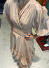 WAIST PLEATED MAXI DRESS (فستان) "ROSE"