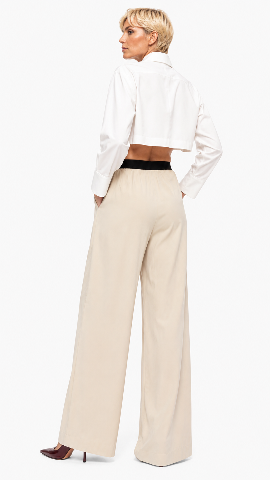 ELASTICATED FRONT PLEATED TROUSERS بنطلون “PION”