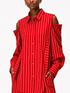 STRIPED BUTTONED OPEN SHOULDER SHIRT قميص “OPAL"