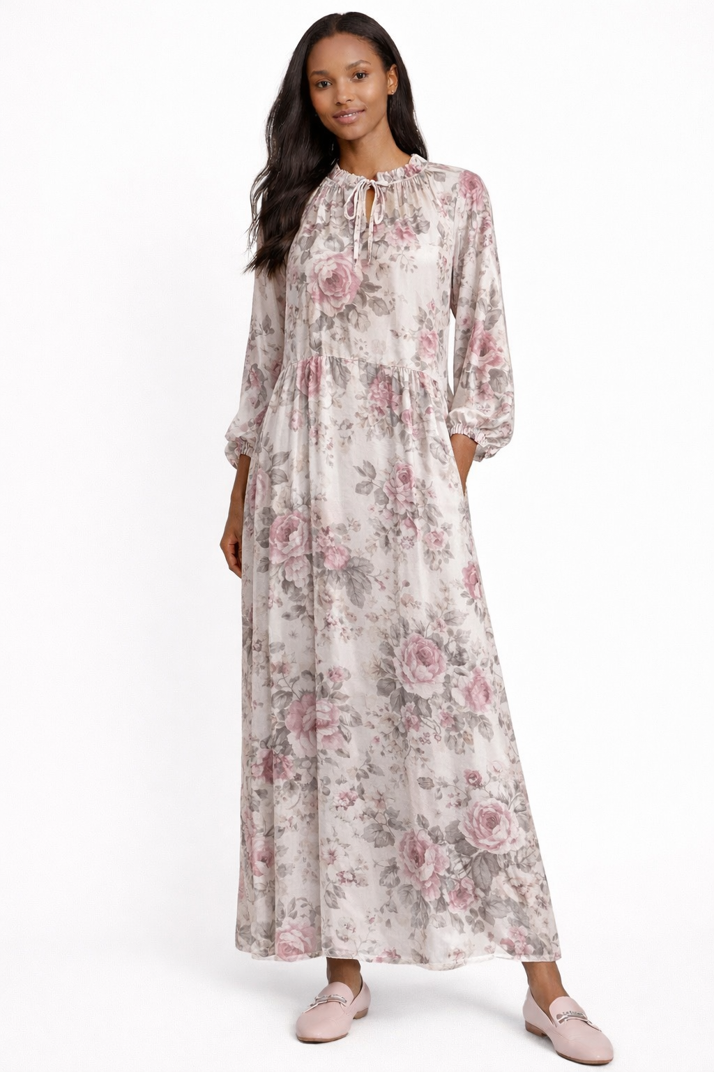 FLOWY MAXI DRESS فستان “BLOSSOM WHISPER”