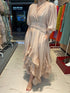 WAIST PLEATED MAXI DRESS (فستان) "ROSE"