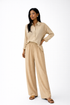ELASTICATED WAISTLINE WIDE LEG TROUSERS (بنطلون) "LINMU"