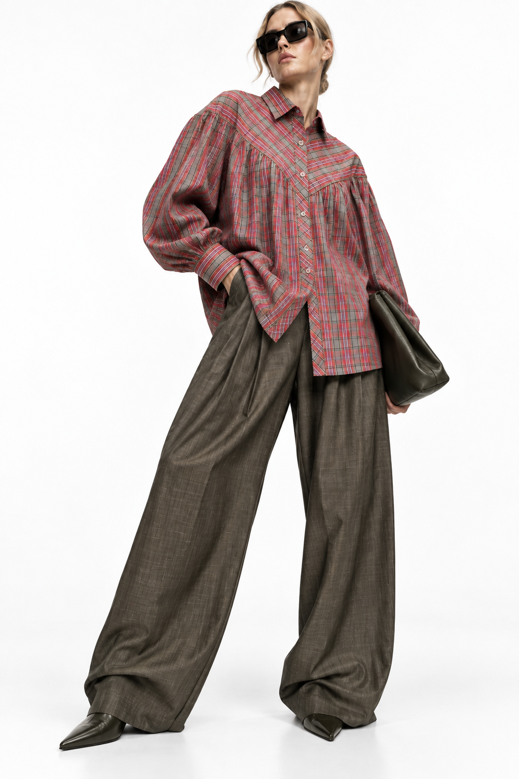 GATHERED CHEVRON SHIRT (قميص) “ANNA KARENINA”