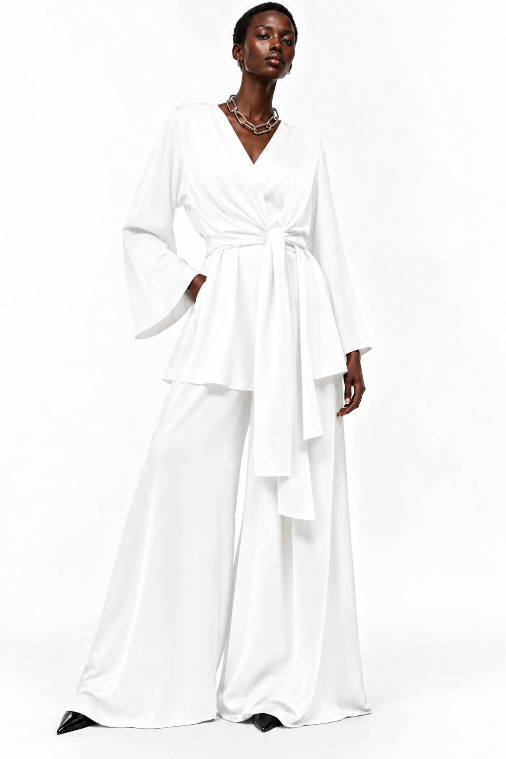 WRAP-TIE BLOUSE (قميص) “SORREL”