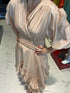 WAIST PLEATED MAXI DRESS (فستان) "ROSE"