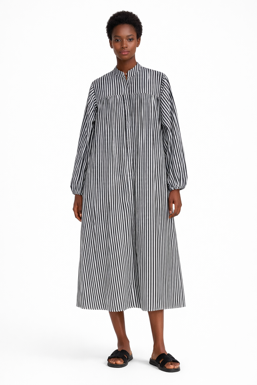 PINSTRIPE  LOOSE FIT MAXI DRESS (فستان) "MIA"