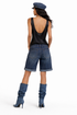 ELASTICATED BACK DENIM BERMUDA SHORT (بنطلون جينز)