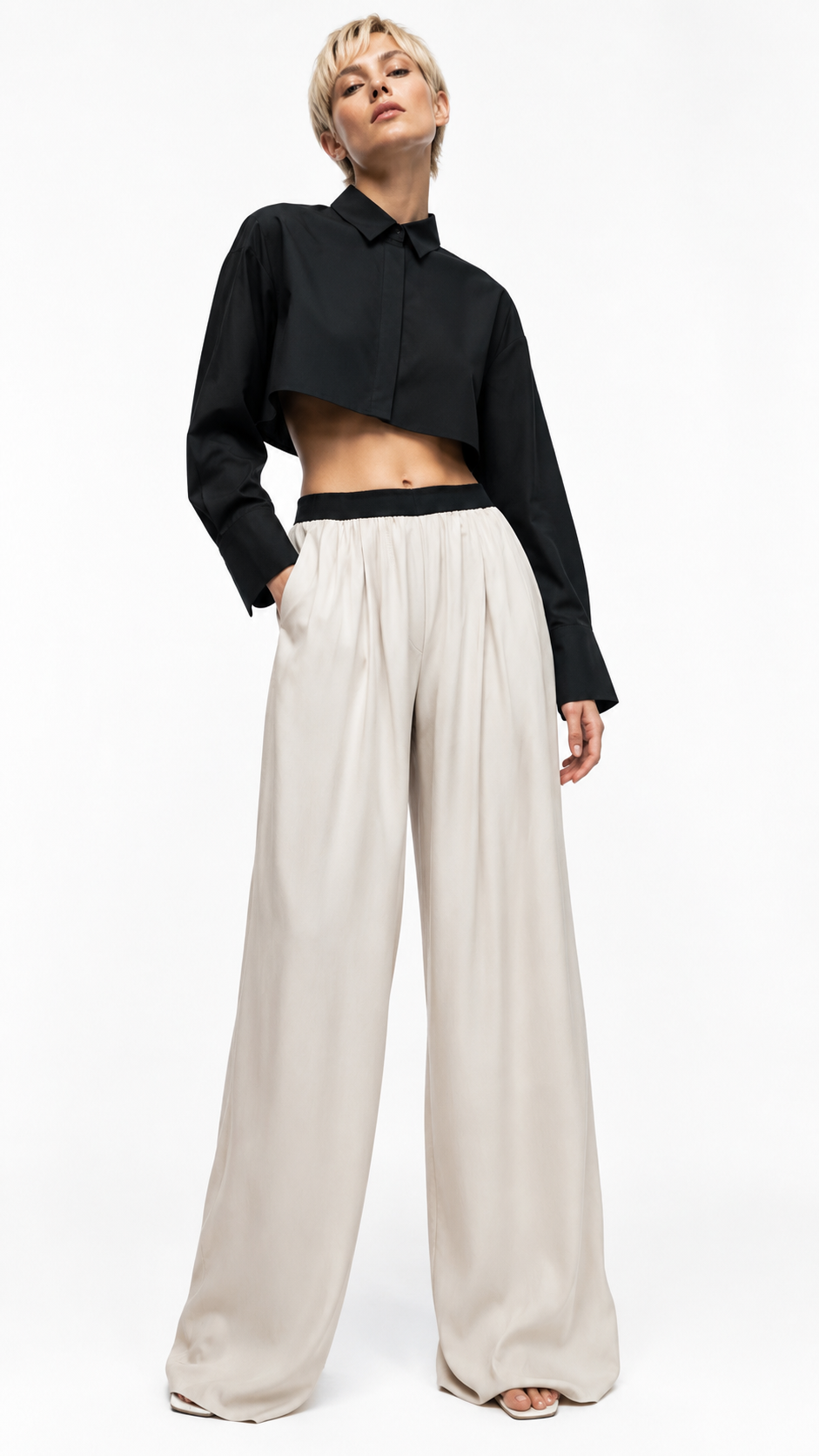 ELASTICATED FRONT PLEATED TROUSERS بنطلون “PION”