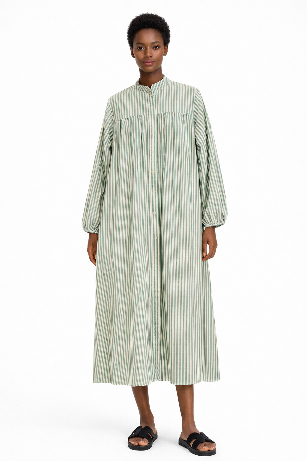 PINSTRIPE  LOOSE FIT MAXI DRESS (فستان) "MIA"