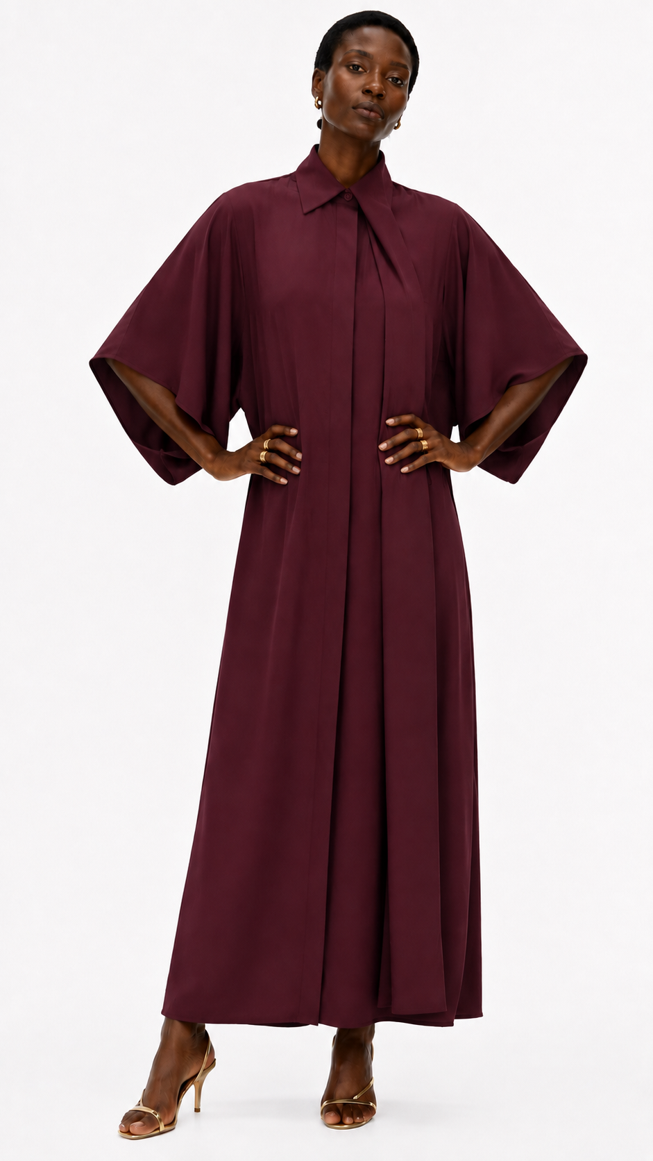 KIMONO-SLEEVE SHIRT DRESS فستان “CASSIA”