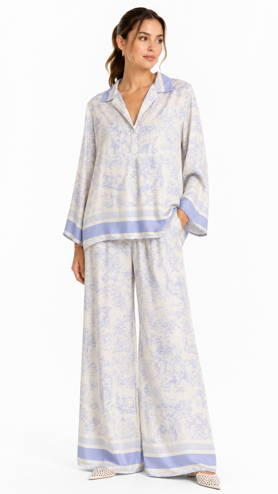 TWO-PIECE CO-ORD LOUNGE SET  زوج “TOILE DE JOUY”