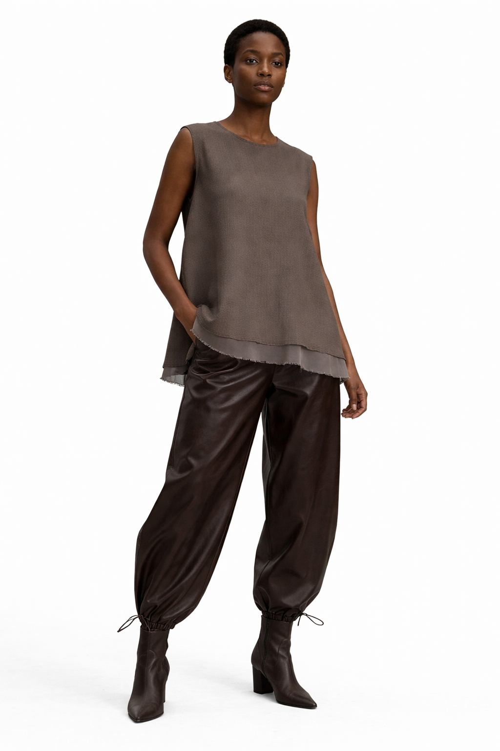 DOUBLE LAYERED TOP “AMIRA” (LINEN COLLECTION)