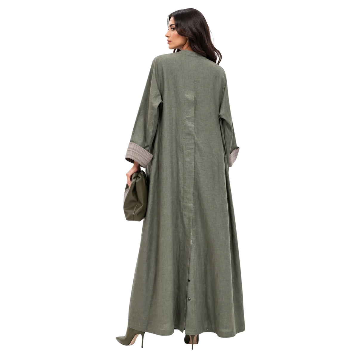 BACK BUTTONED TWO-TONE TRENCH COAT (عباية) "NATALYA LASUNSKAYA”