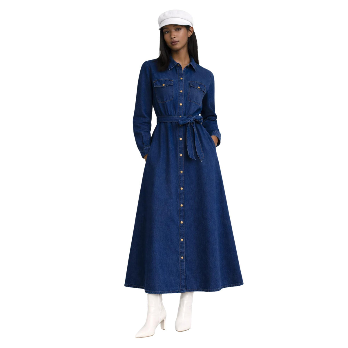BELTED DENIM DRESS فستان “SIERRA”