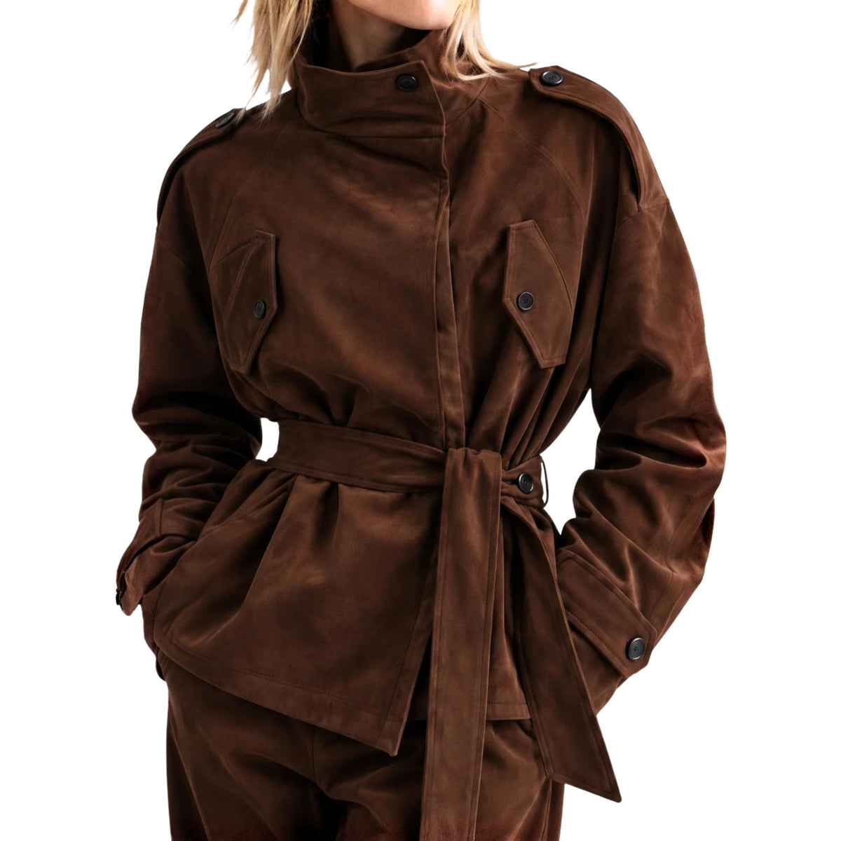 BELTED MILITARY JACKET قميص “ELENA STAKHOVA”
