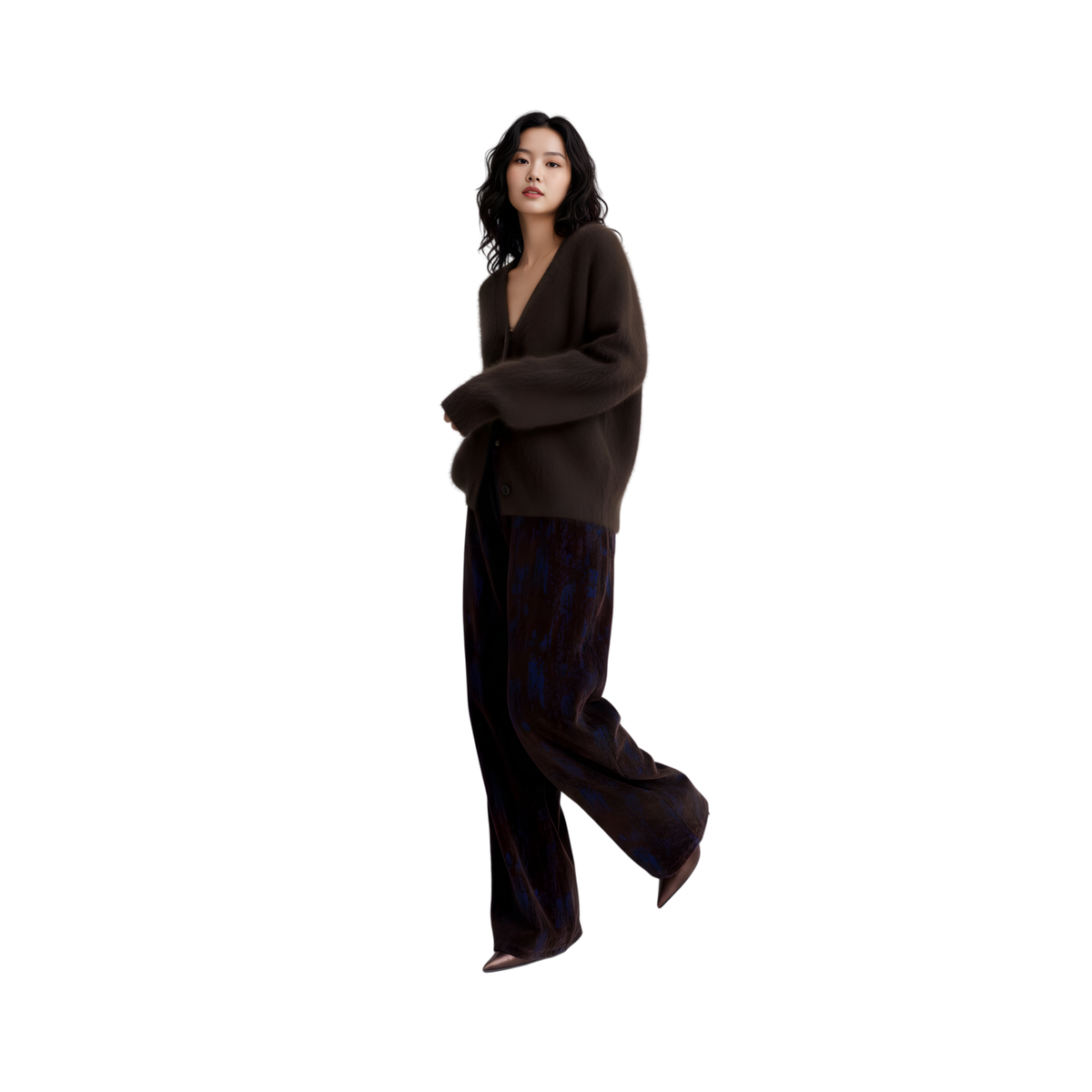 BRUSHED VELVET TROUSERS (بنطلون)