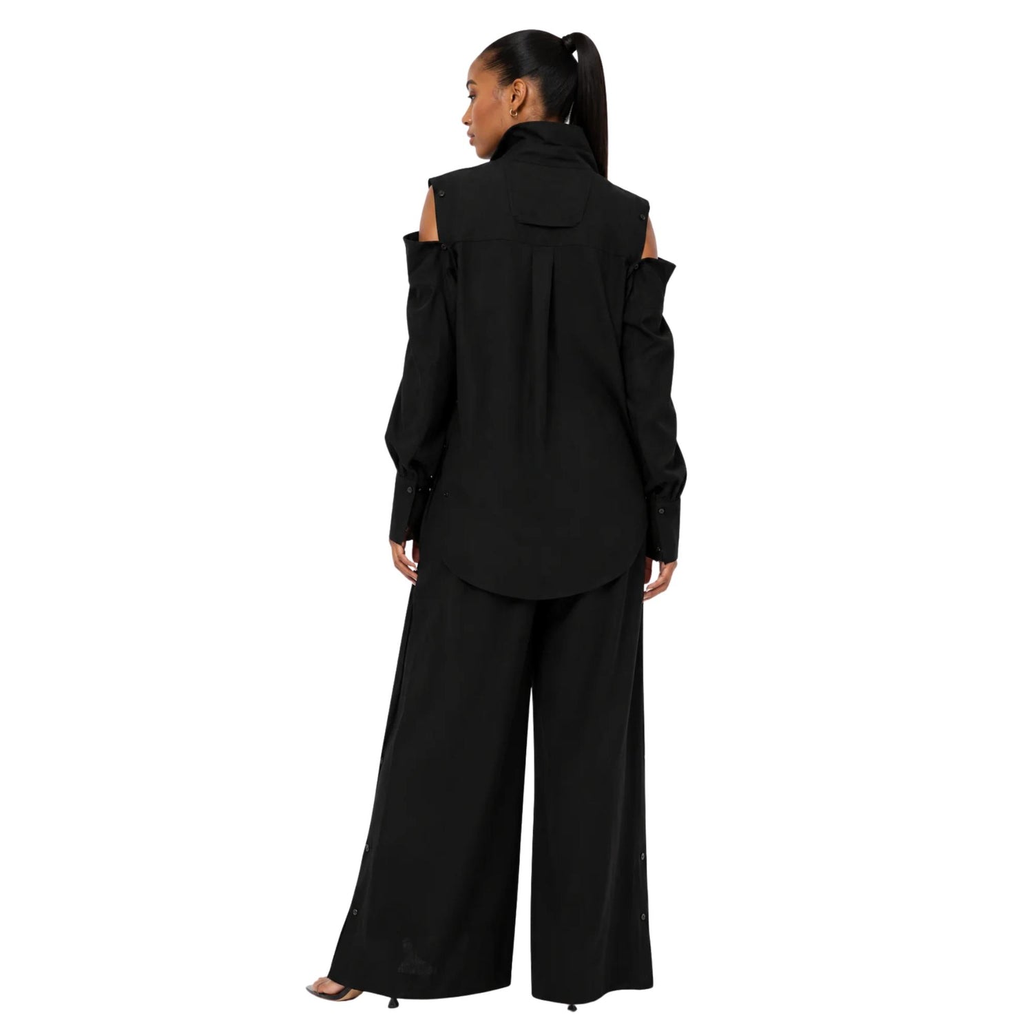 BUTTONED OPEN SHOULDER SHIRT قميص “OPAL"