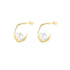 C-SHAPE FULL ROUND MOTHER OF PEARL EARRINGS(الأقراط)