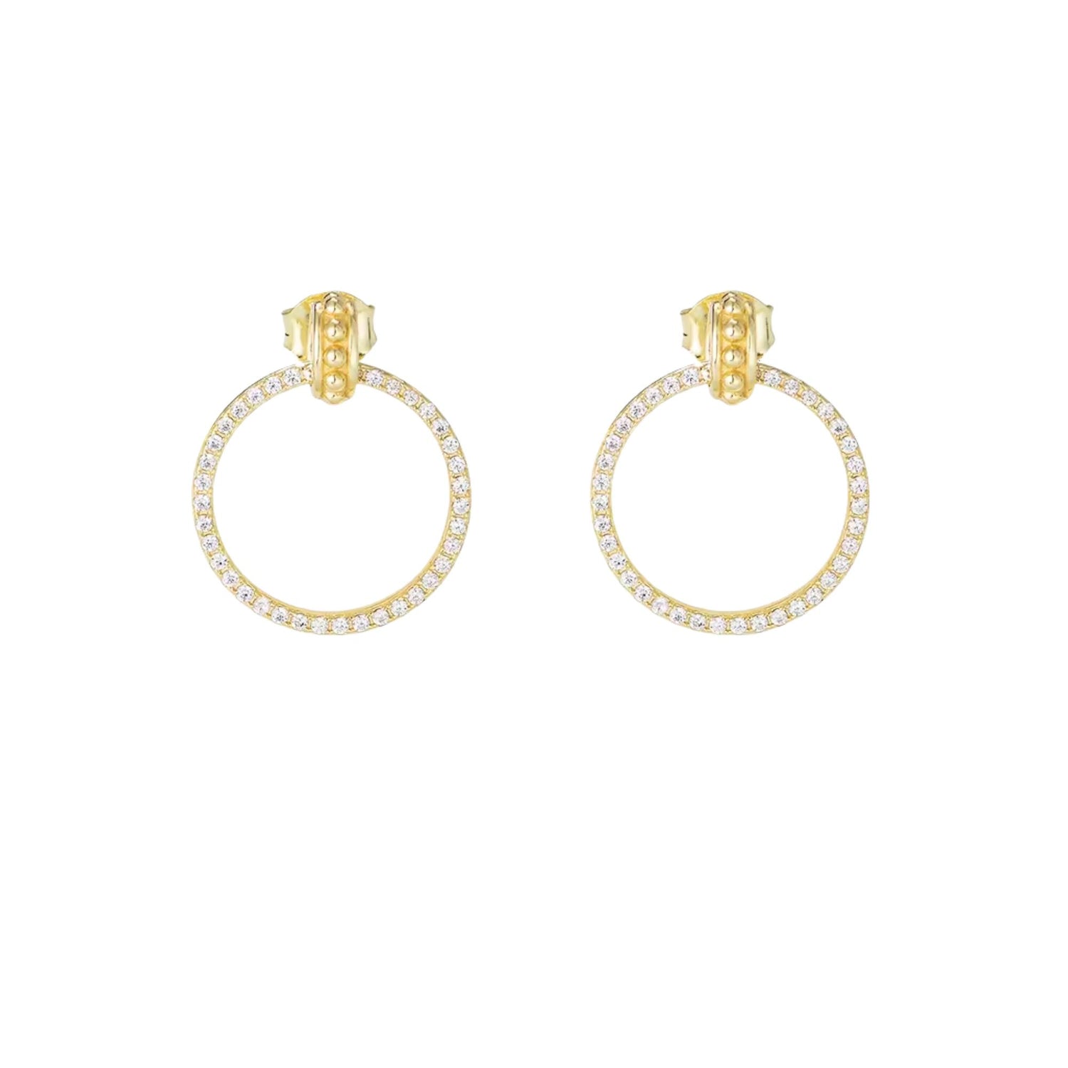 CIRCLE ZIRCON EAR STUD EARRINGS(الأقراط)