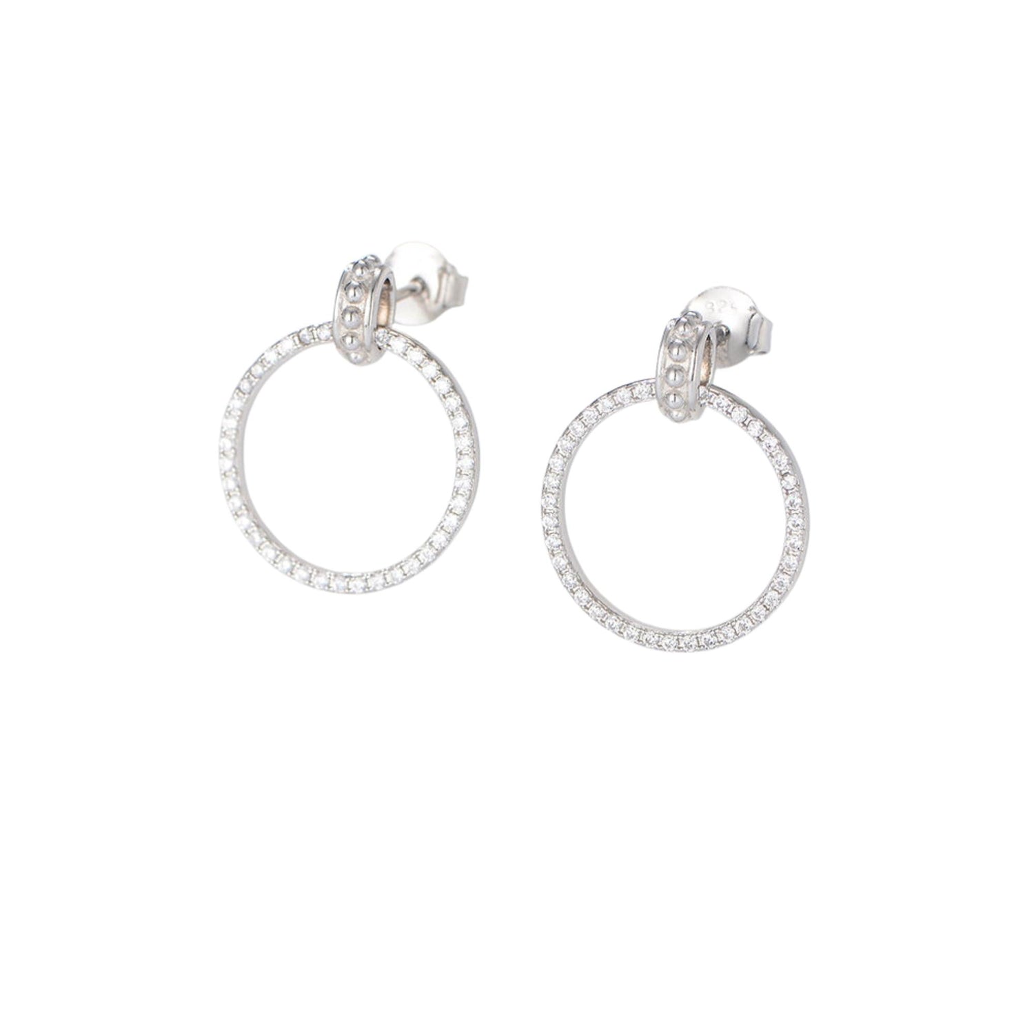 CIRCLE ZIRCON EAR STUD EARRINGS(الأقراط)