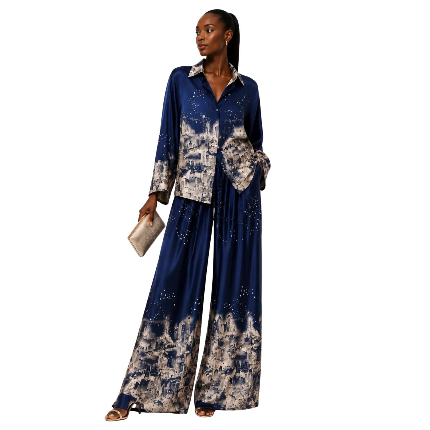 CITY SKETCH CO-ORD SET زوج (SHIRT & TROUSERS قميص وبنطلون) “ATELIER”