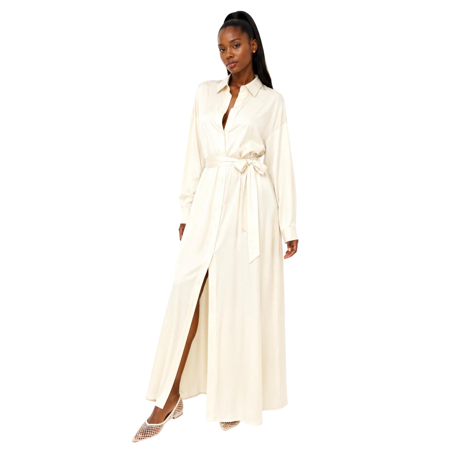 CLASSIC BELTED SHIRT DRESS فستان “THE SIGNATURE”