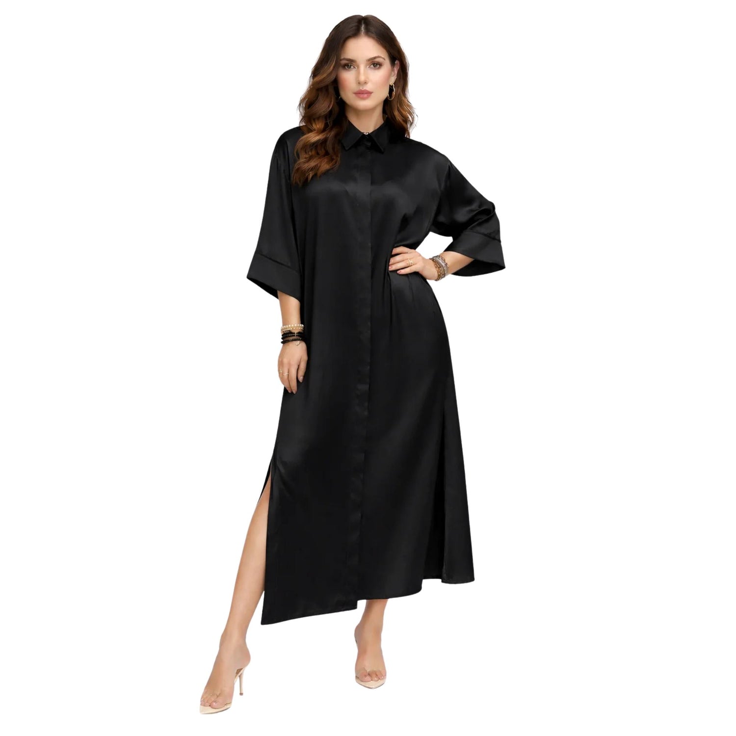 CLASSIC SHIRT DRESS (فستان) “GARDENIA”