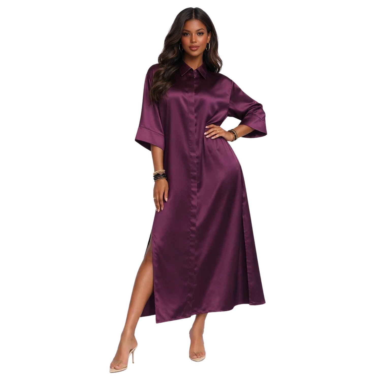 CLASSIC SHIRT DRESS (فستان) “GARDENIA”