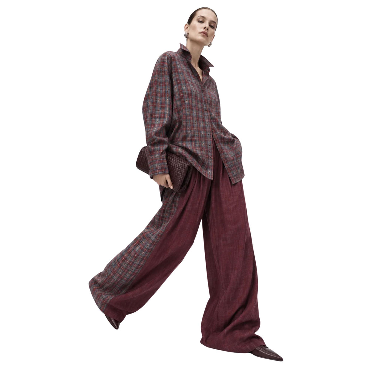 CONTRAST CHECK CO-ORD SET زوج (SHIRT & PANTS قميص وبنطلون) “JANE EYER