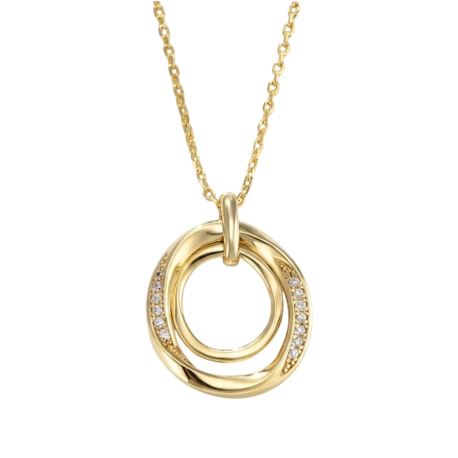 COUPLE DOUBLE CIRCLES CHAIN NECKLACE (العقد)
