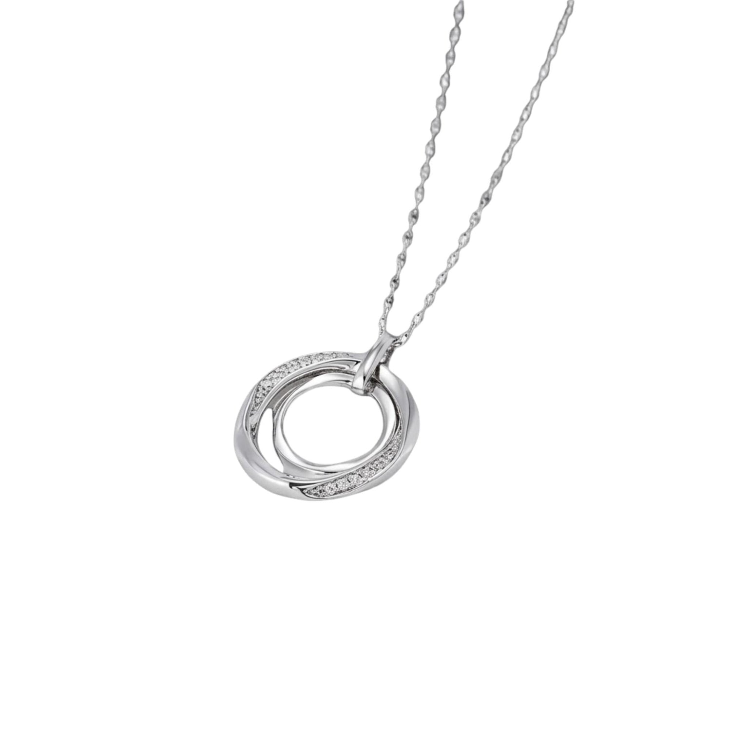 COUPLE DOUBLE CIRCLES CHAIN NECKLACE (العقد)