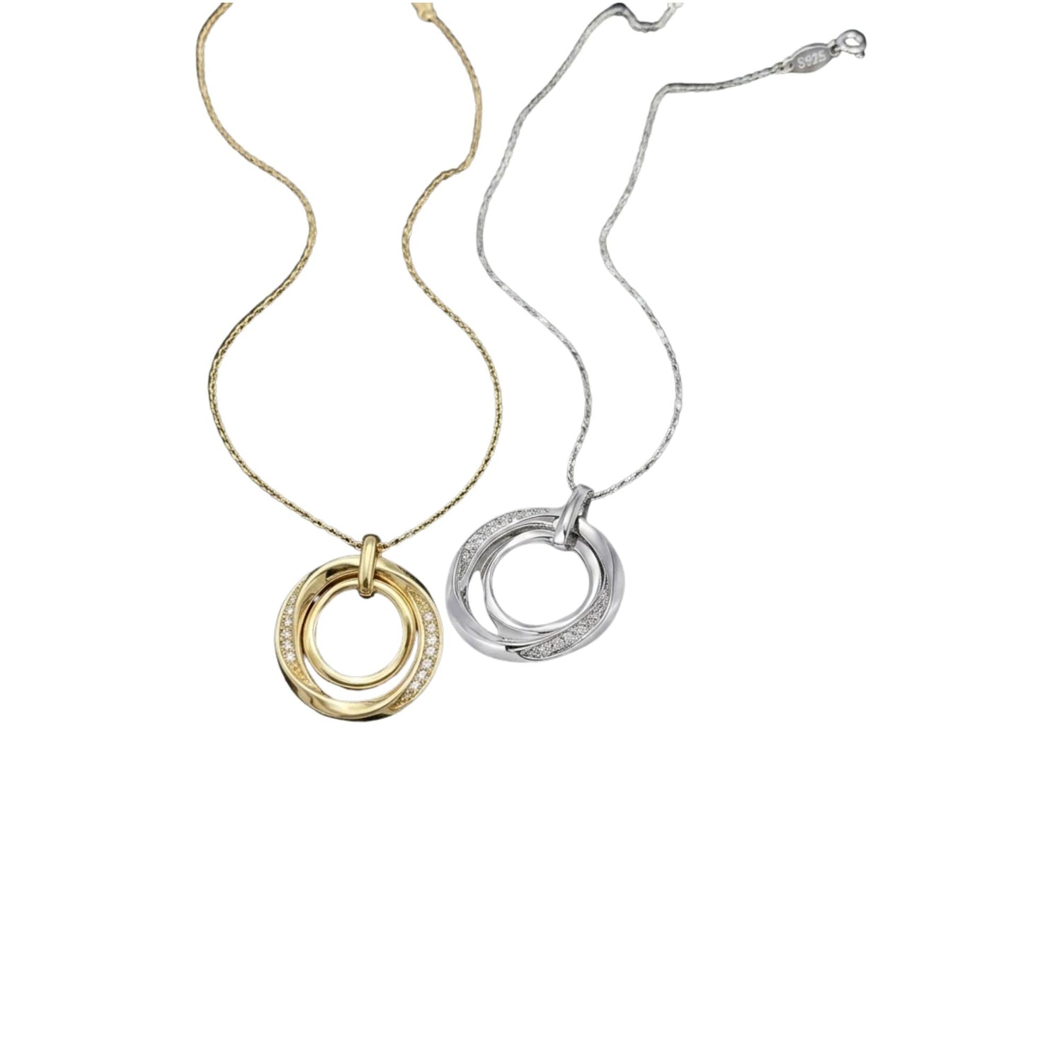 COUPLE DOUBLE CIRCLES CHAIN NECKLACE (العقد)