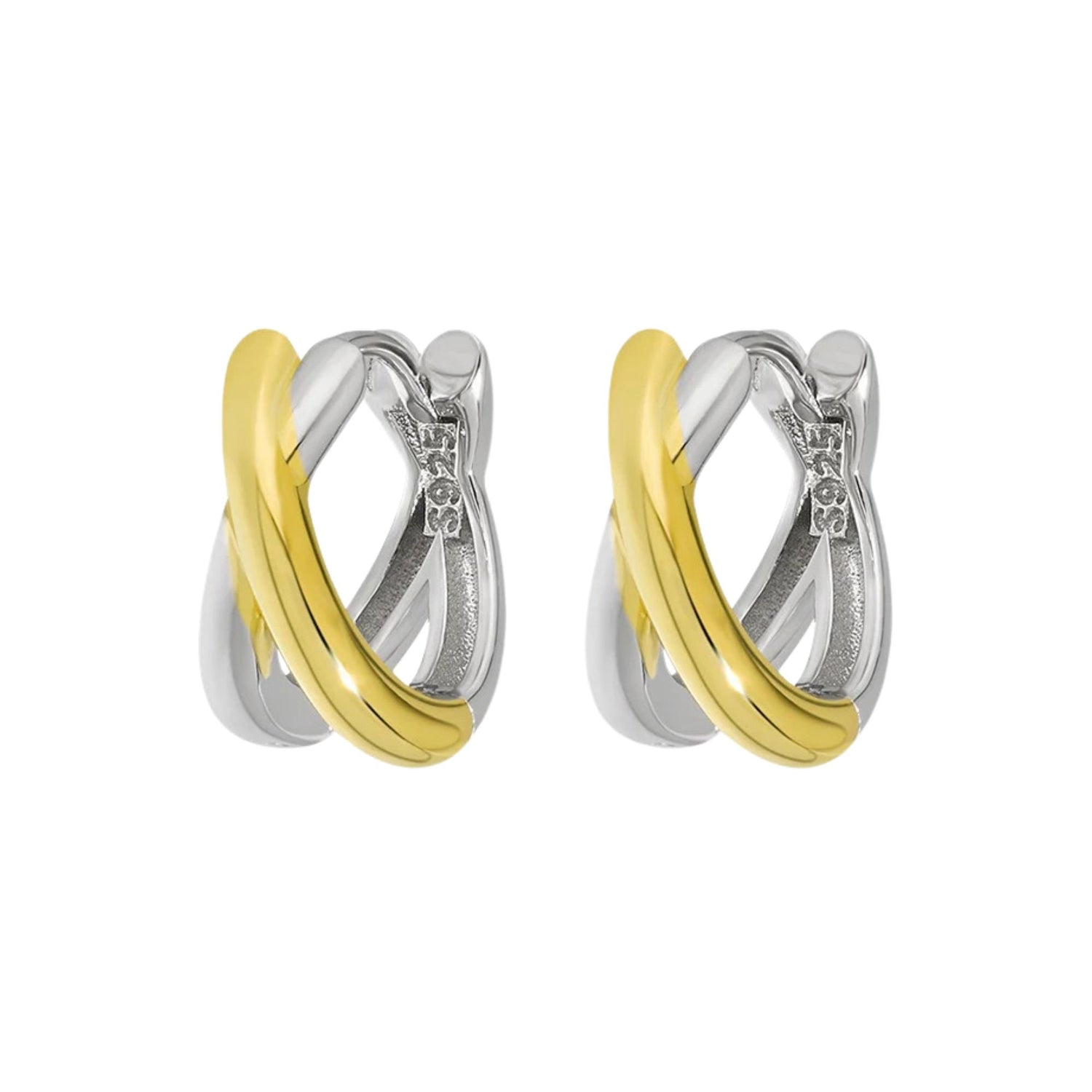 CROSS DOUBLE HOOP EARRINGS (الأقراط)