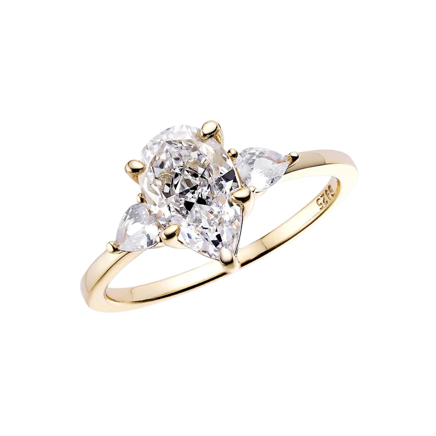CRUSHED ICE PEAR TRIO / CENTREPIECE RING (الخاتم)
