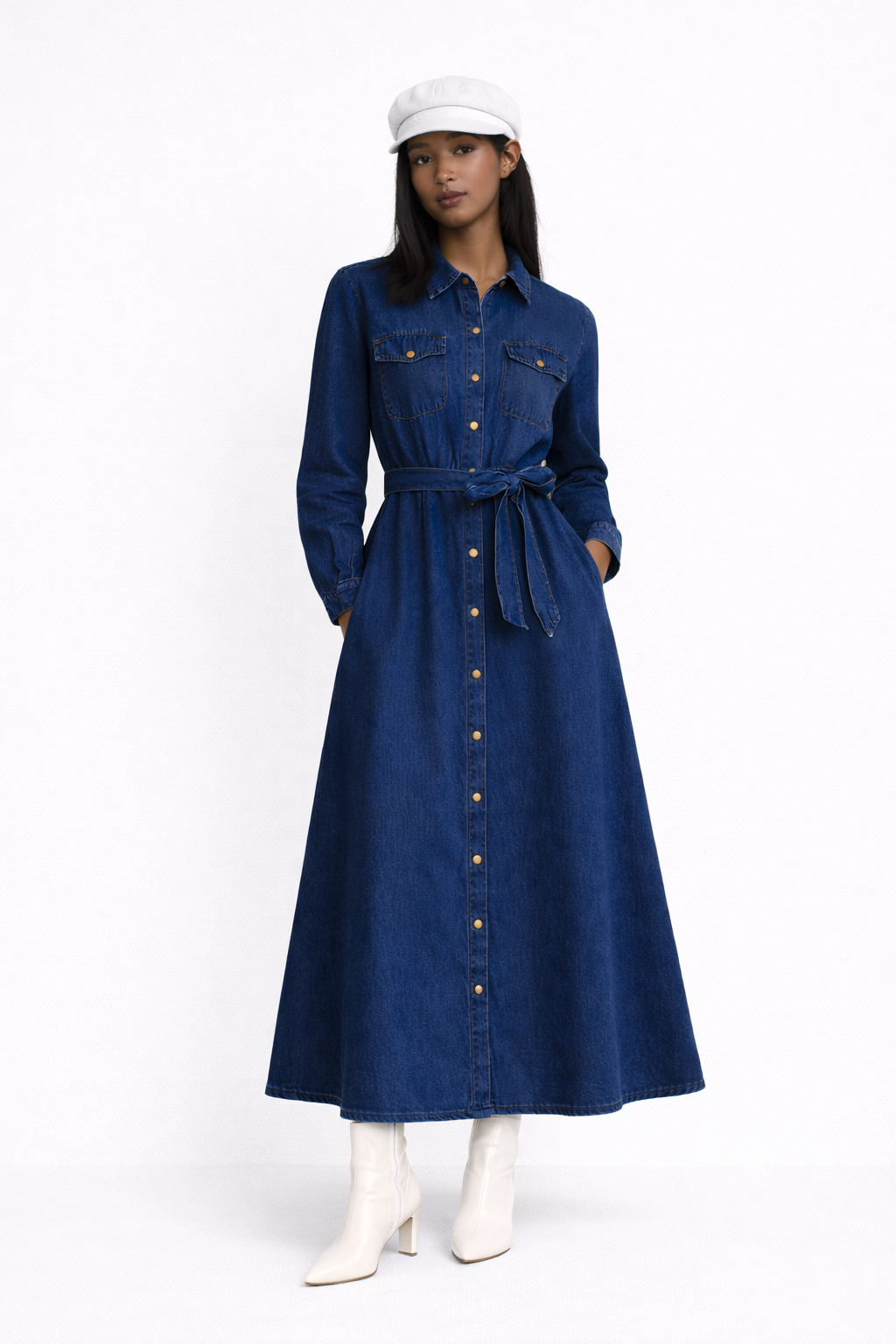 BELTED DENIM DRESS فستان “SIERRA”