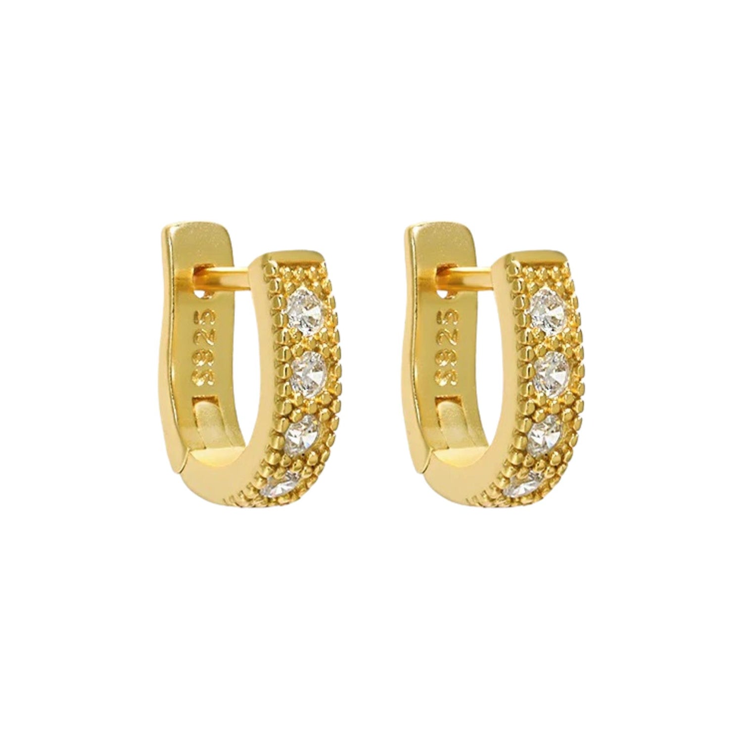 DIAMOND ZIRCON EAR BUCKLE EARRINGS (الأقراط)