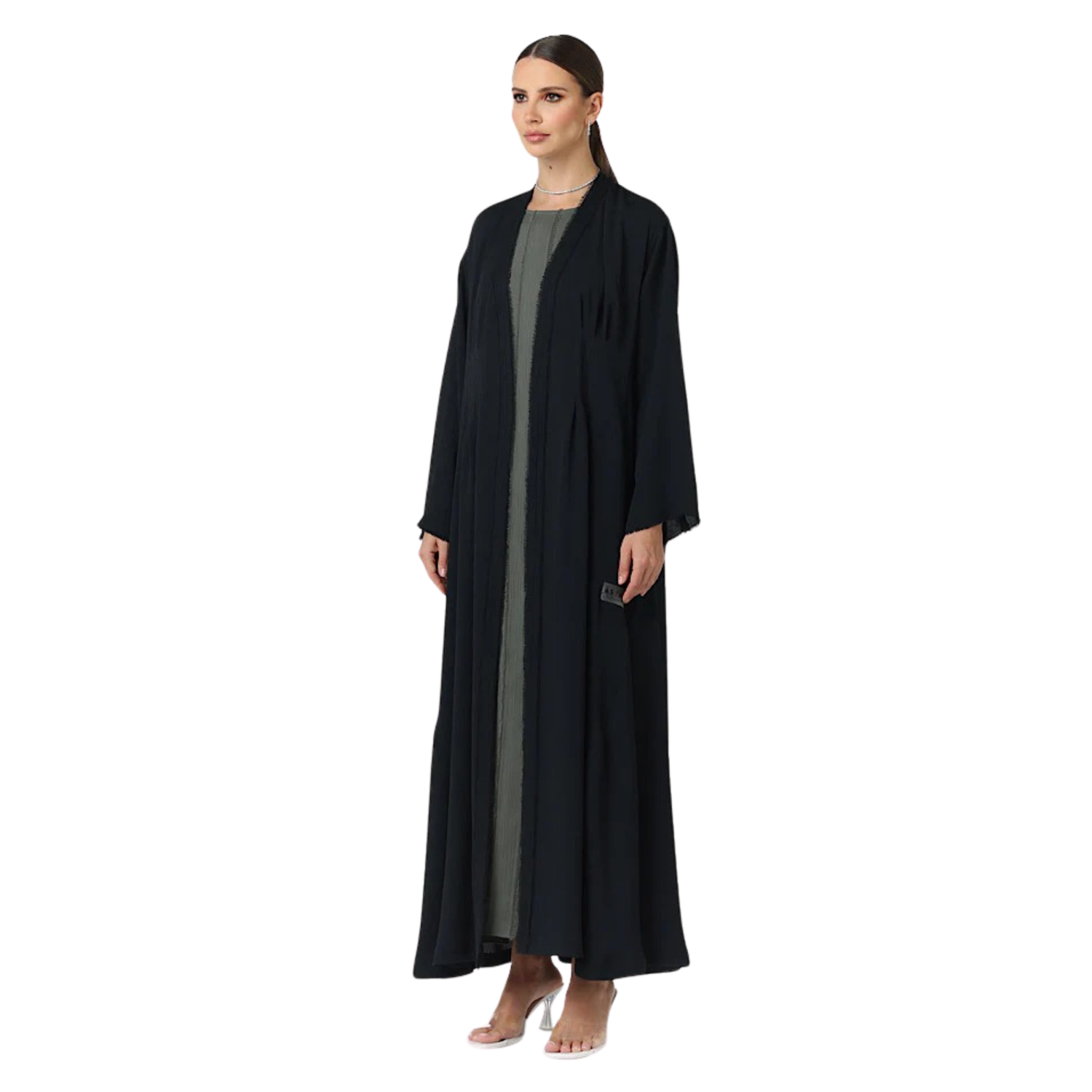 DOUBLE STITCHED ABAYA "AMIRA" (عباية) (ZOOM COLLECTION)