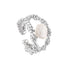 DOUBLE TWIST ROPE SET BAROQUE PEARL OPEN RING (الخاتم)