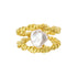 DOUBLE TWIST ROPE SET BAROQUE PEARL OPEN RING (الخاتم)