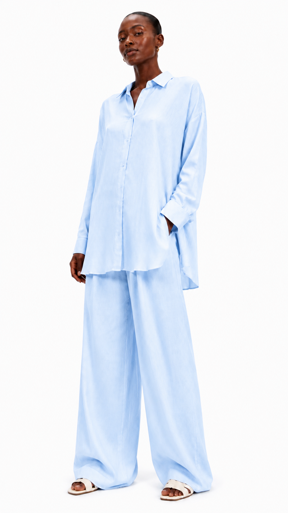 OVERSIZED LINEN VISCOSE  SHIRTقميص “SOFTY"