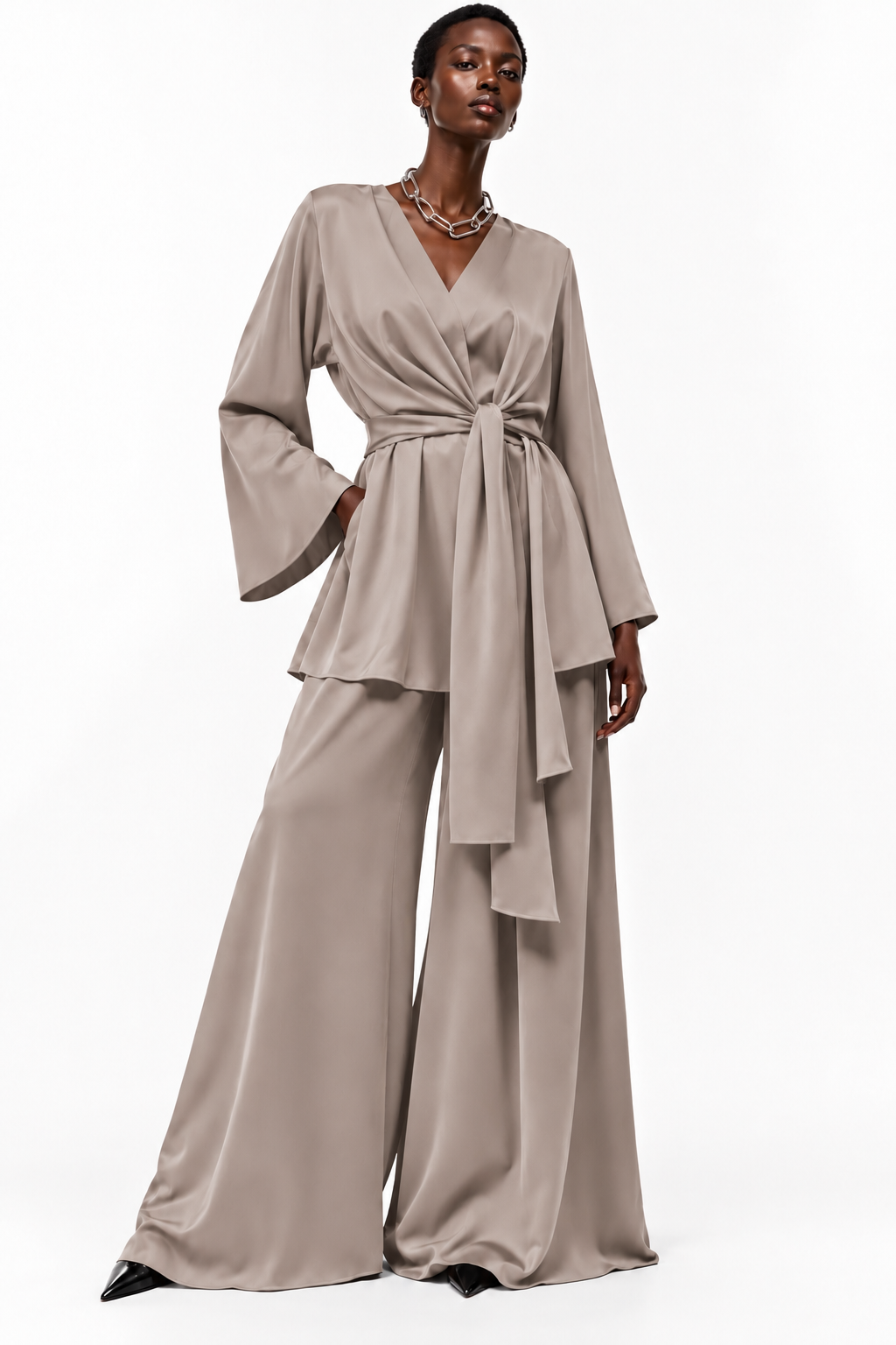 WRAP-TIE BLOUSE (قميص) “SORREL”