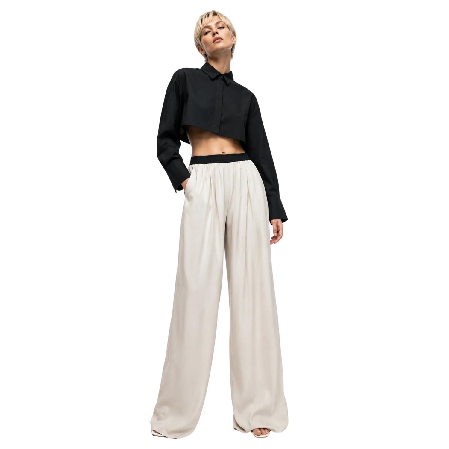 ELASTICATED FRONT PLEATED TROUSERS بنطلون “PION”