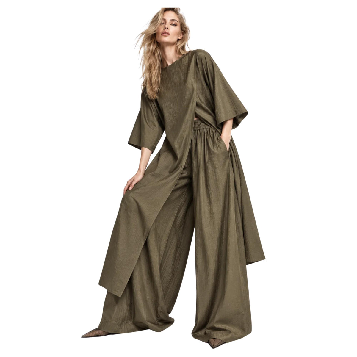 FLUID TWO-PIECE SET تعيين (SHIRT & PANTS) “RANEWSKAYA”