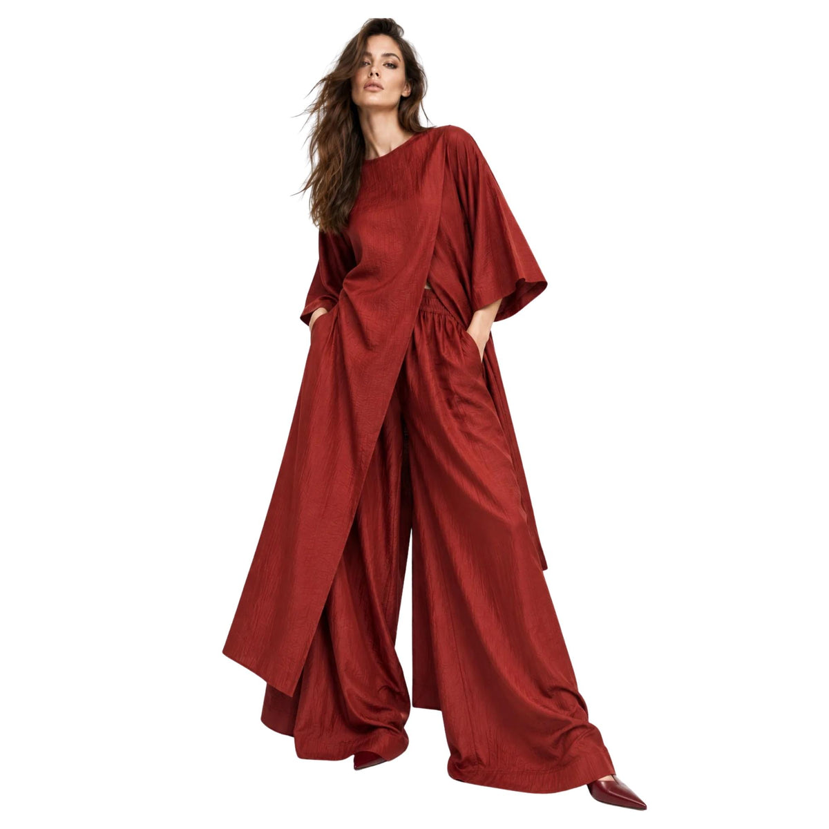 FLUID TWO-PIECE SET تعيين (SHIRT & PANTS) “RANEWSKAYA”