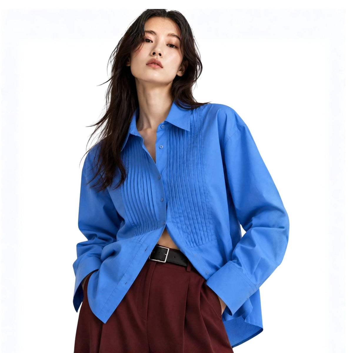 FRONT PLEATED SHIRT قميص “MARUSYA”