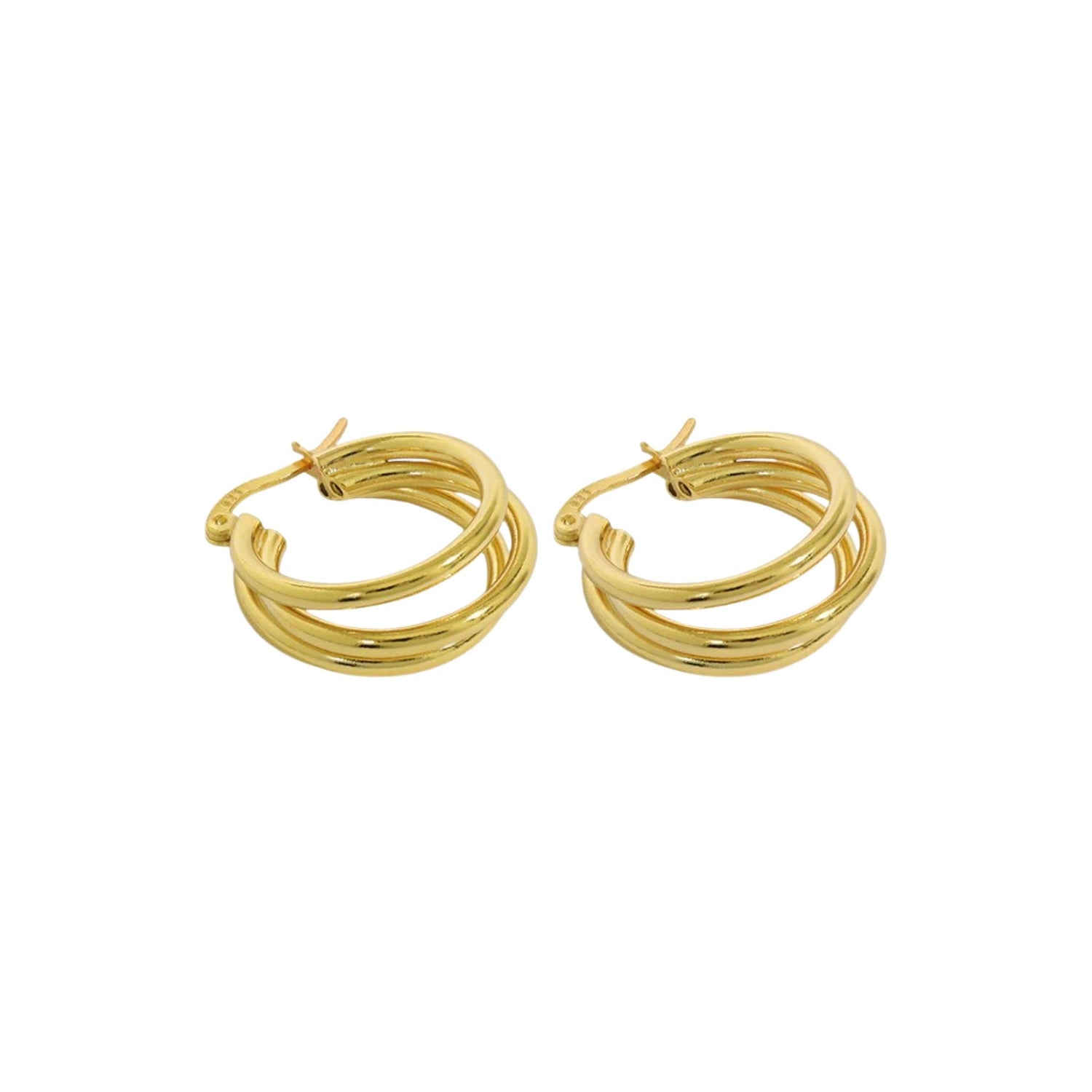 GEOMETRIC MULTI-LAYERED CIRCLE EARRINGS (الأقراط)