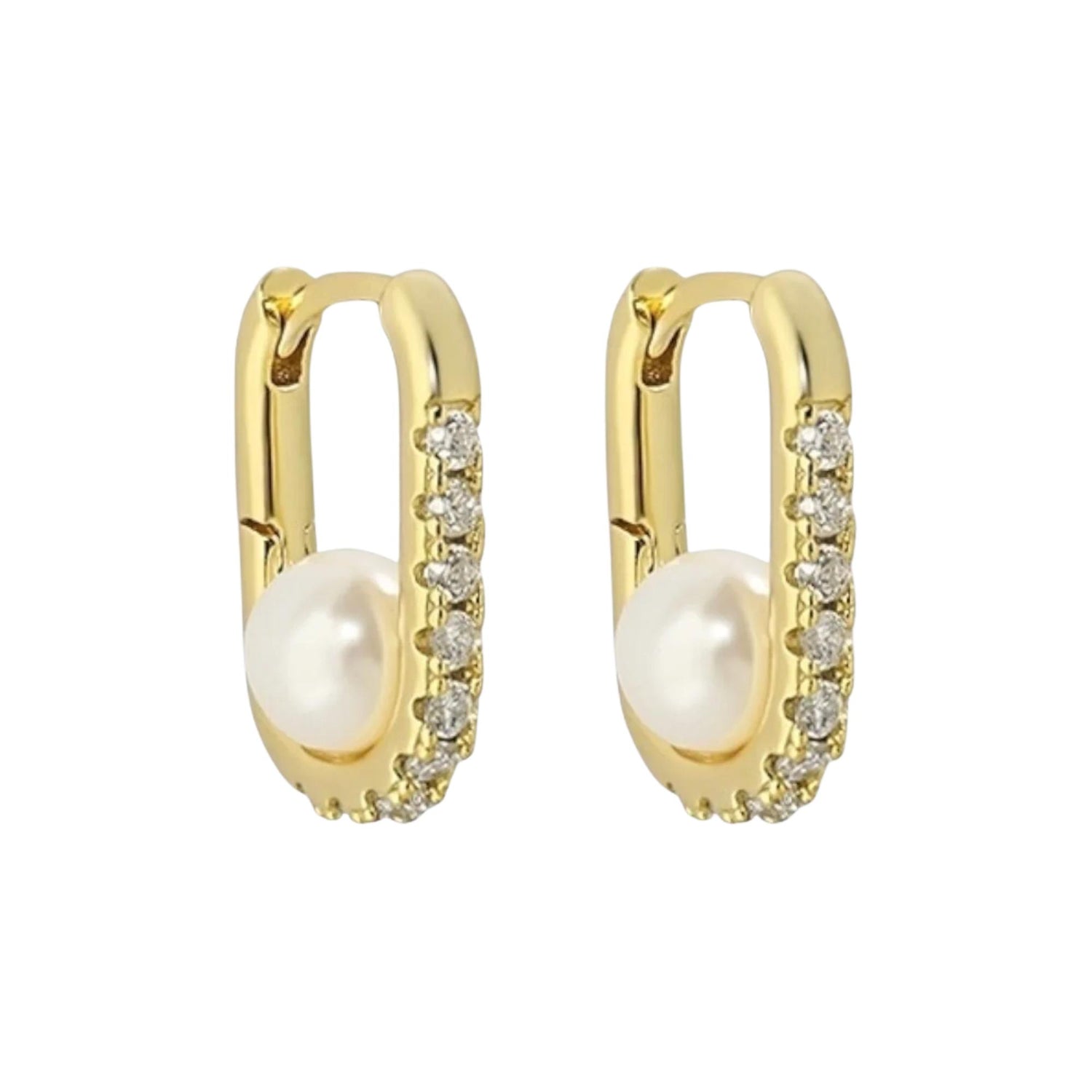 GEOMETRIC OVAL ZIRCON SHELL BEADS EARRINGS (الأقراط)