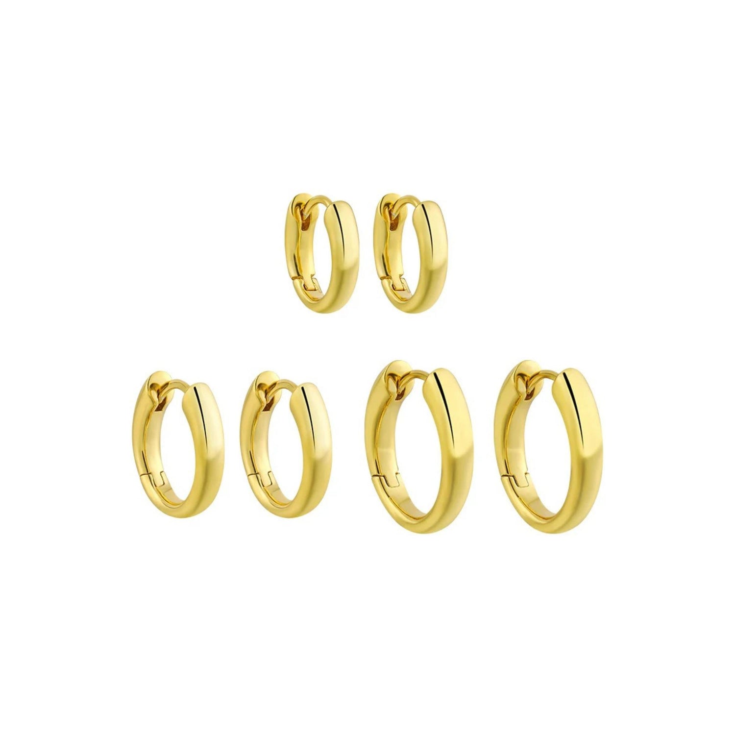 GEOMETRIC PLAIN HOOP EARRINGS (الأقراط)